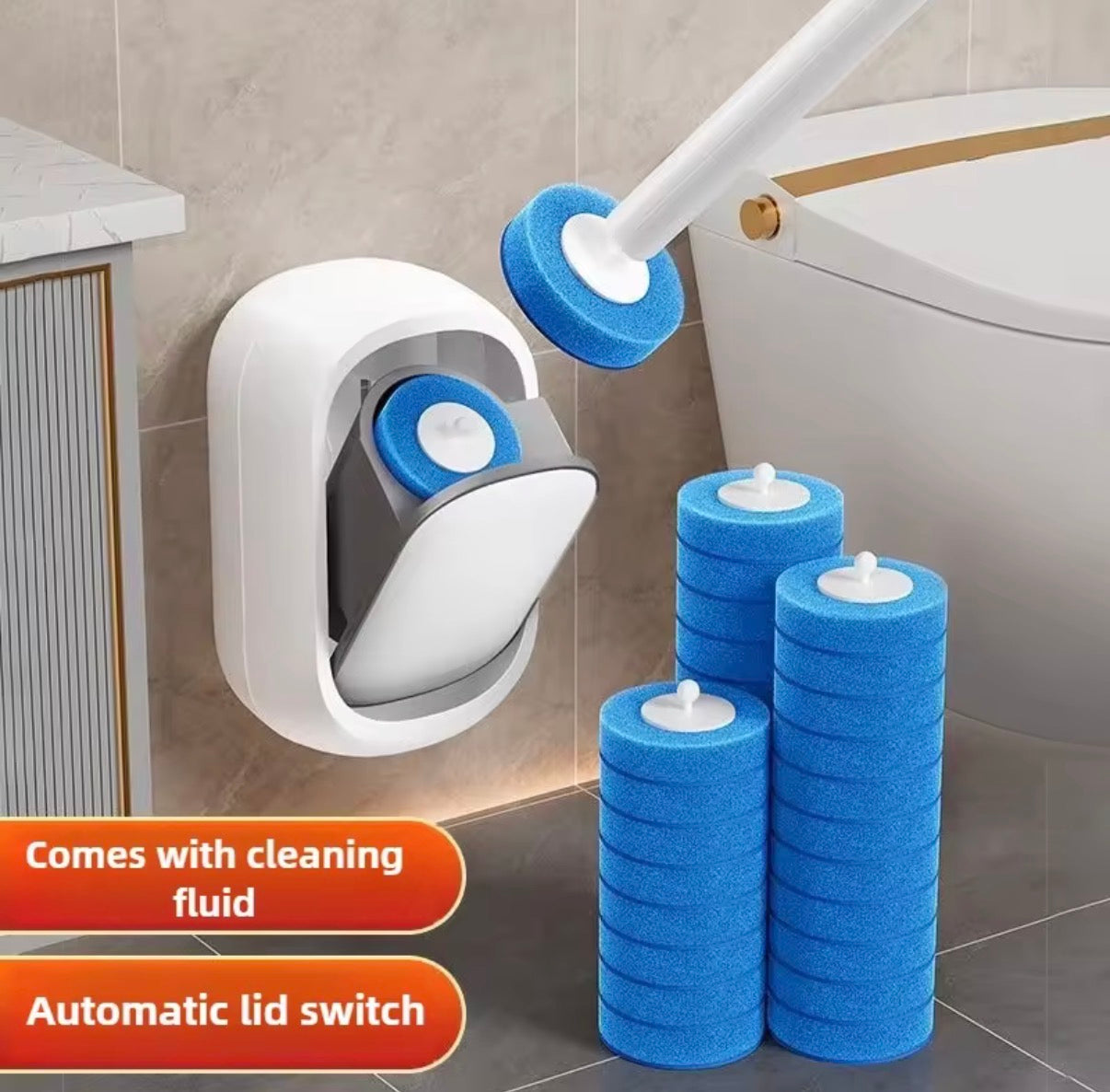 Disposable toilet brush +12 cotton